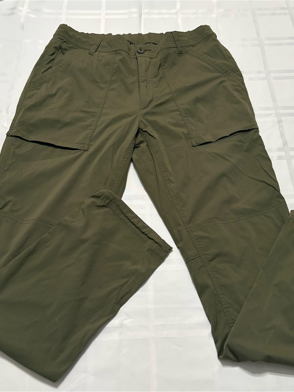 REI Hiking Pants Womens 8 Green Stretch Waist Lightweight Outdoors Mountain